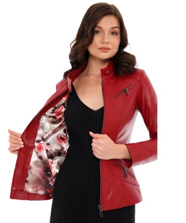 Red Leather Jacket for women