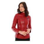 red leather jacket for women