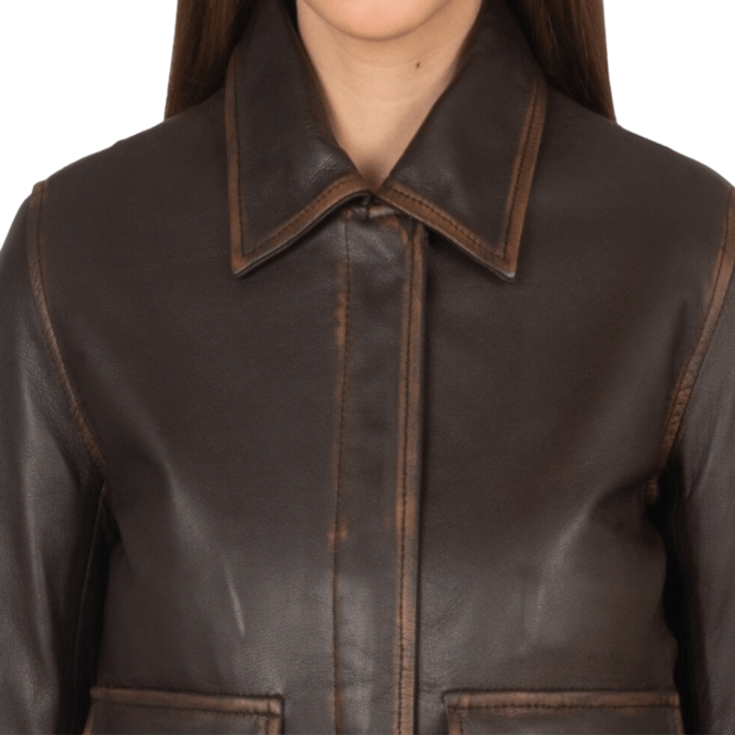 women leather jacket in genuine leather