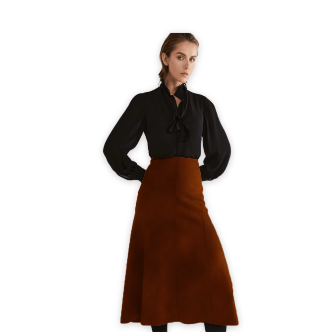 Caramel Suede Skirt for Women