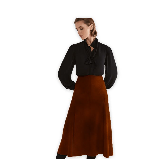 Brown Sueded Skirt for Women