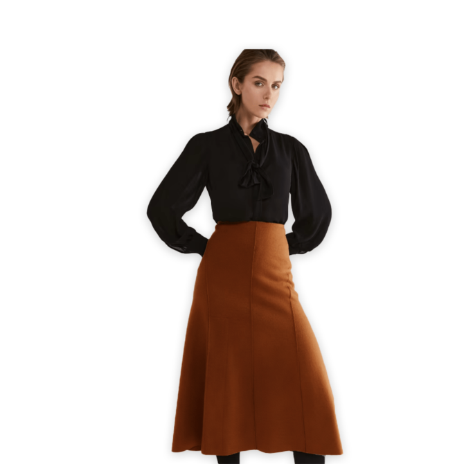 Suede Skirt for women in Caramel color