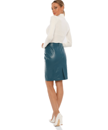 Green Leather Skirt