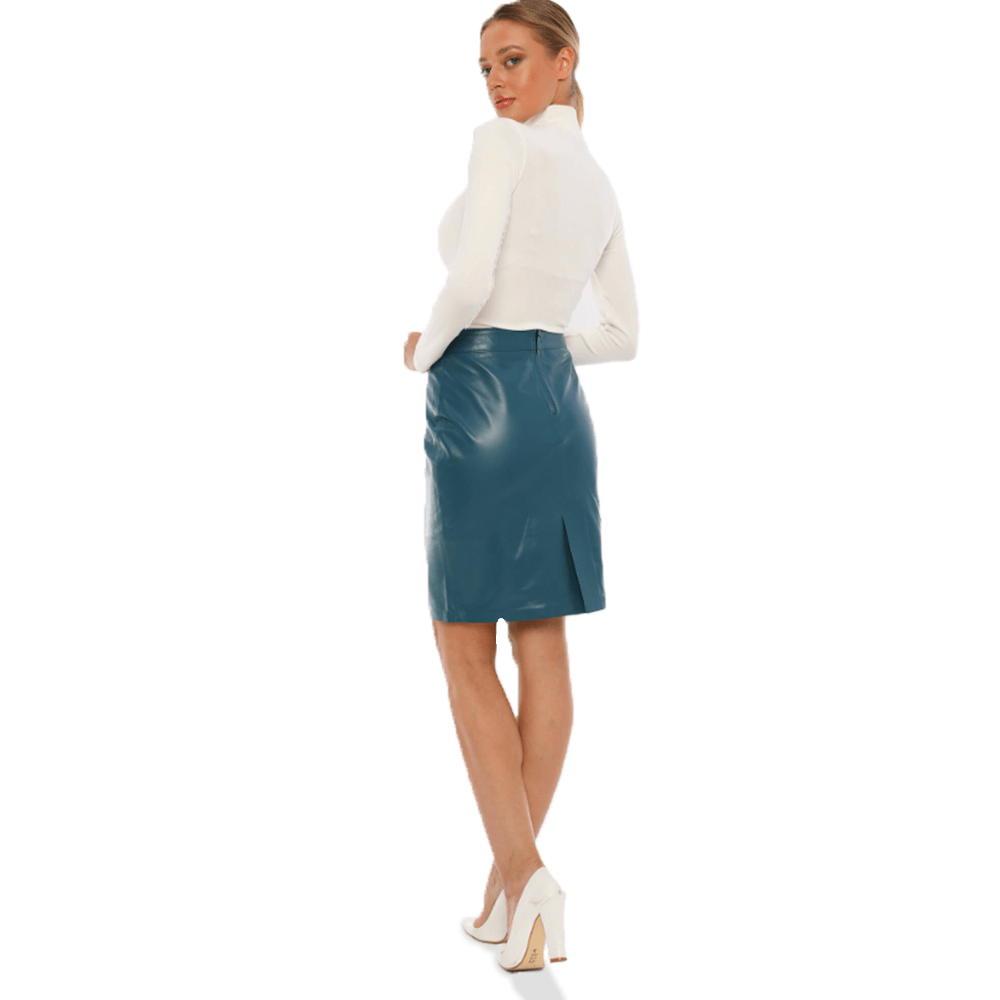 Green Leather Skirt