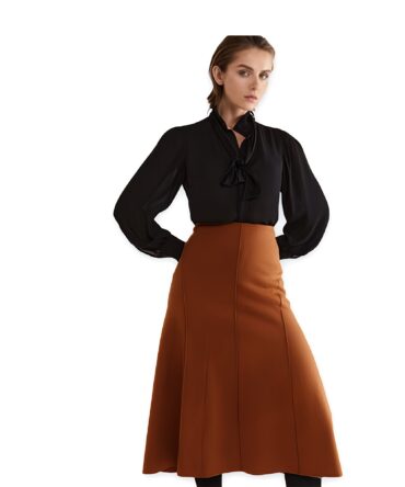 Suede leather skirt for women