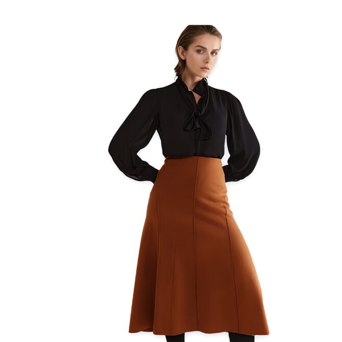 Suede leather skirt for women