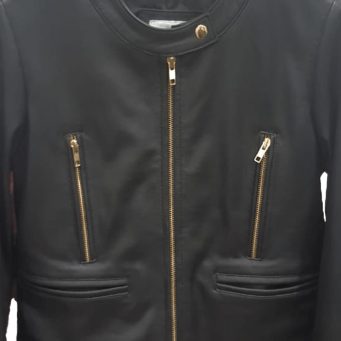 Women genuine black leather jacket