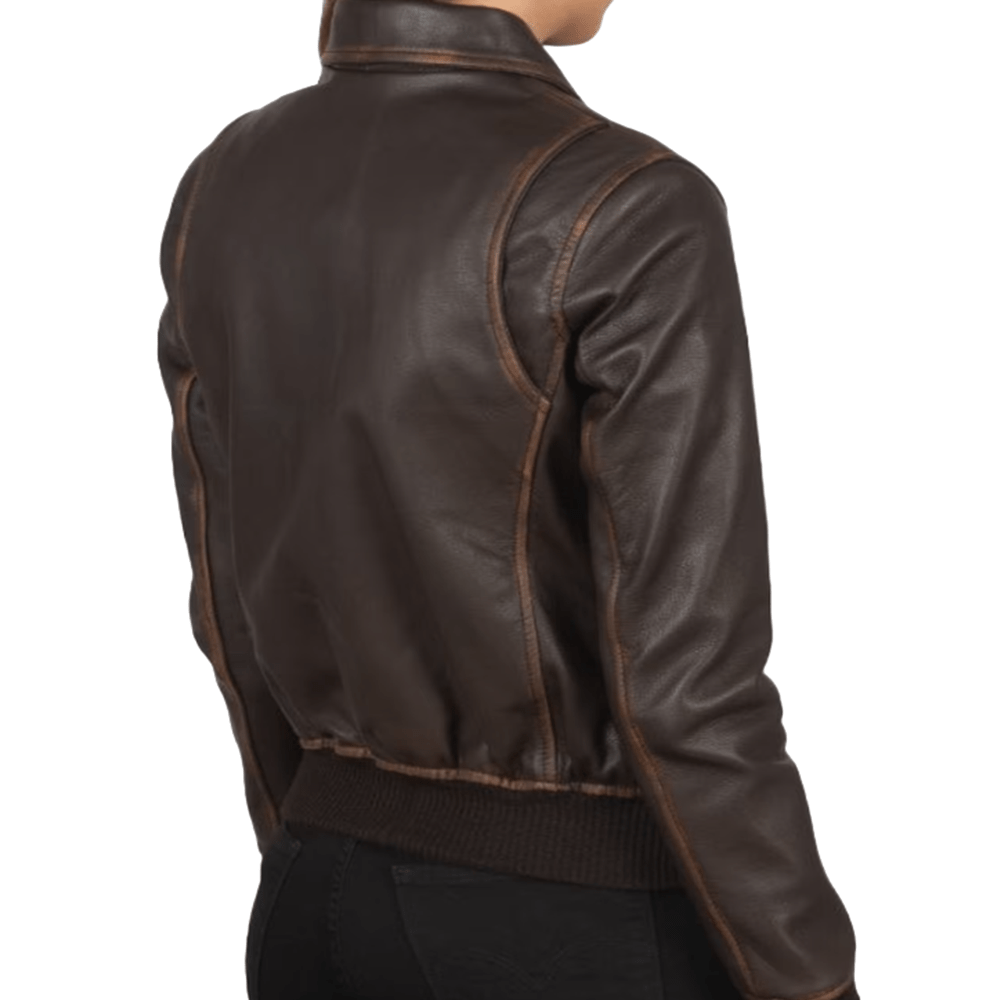 women leather jacket in genuine leather