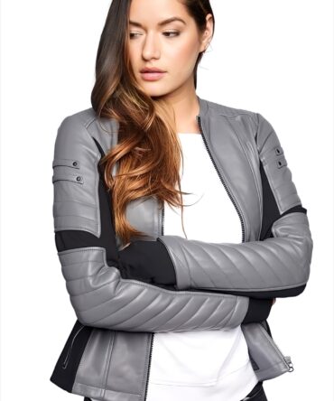 Women Leather Jacket in Elastance