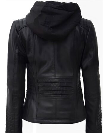 black leather jacket women