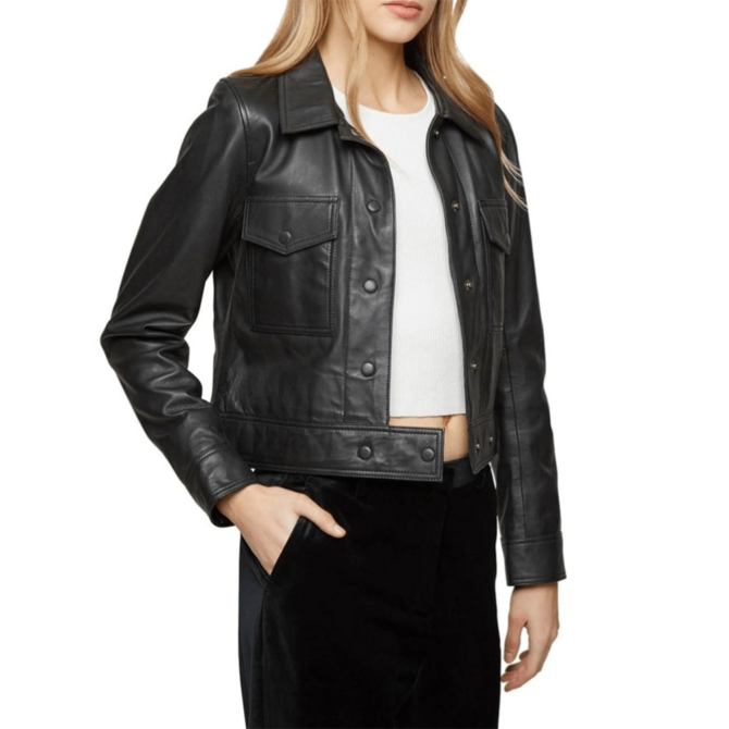 Marlin Black Biker Leather Jacket for Women/ Custom Made