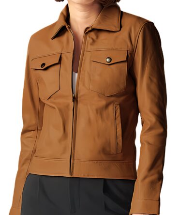 leather jacket in cognac