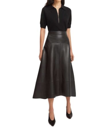 black women leather skirt