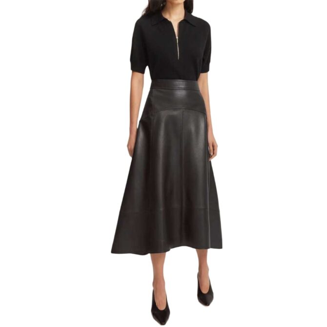 black women leather skirt