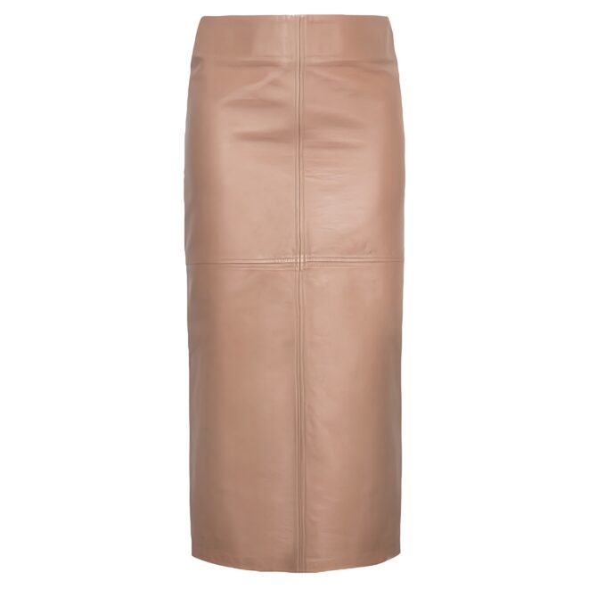 Jules Leather Skirt for Women in Camel Brown/ Custom Made