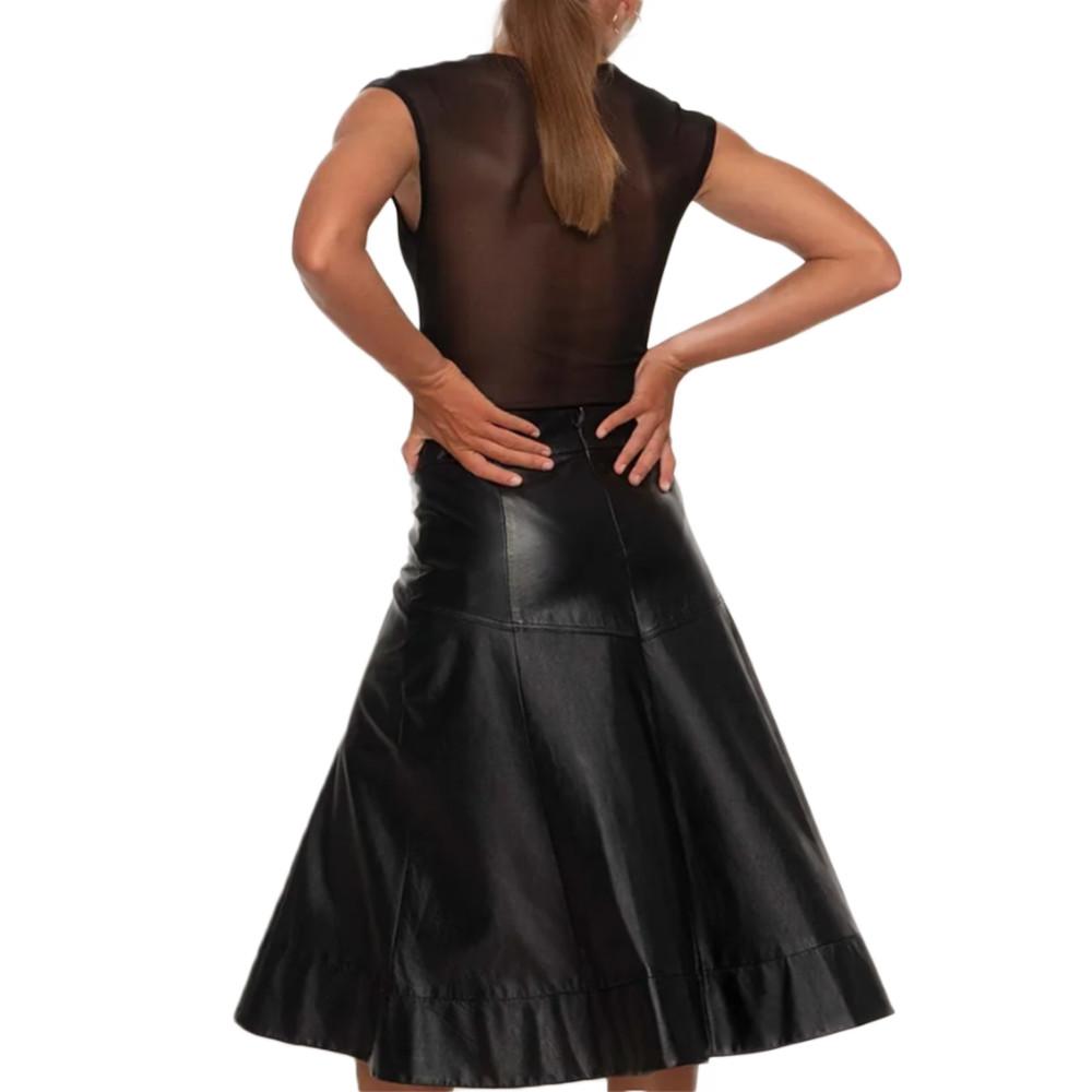 leather Skirt Women in genuine sheepskin