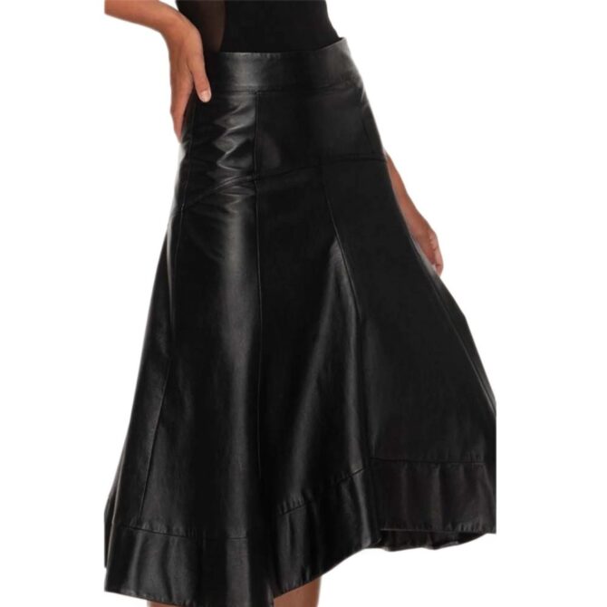 leather Skirt Women in genuine sheepskin