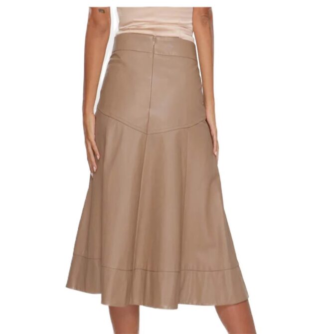 Leather Skirt in Camel Brown fo women