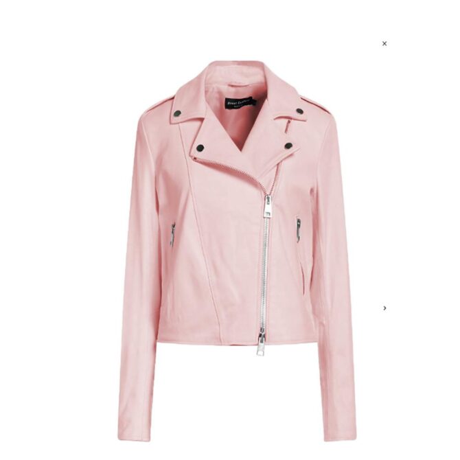 leather jacket for women Pink