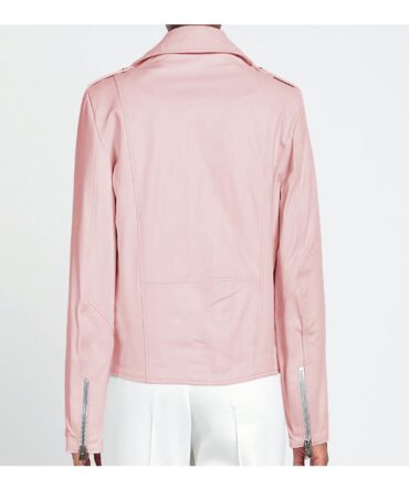 Pink Leather jacket women