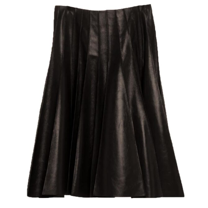 Hand Made Black Leather Skirt for Women