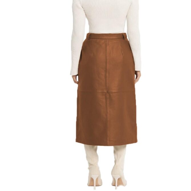 Leather Caramel Skirt for women