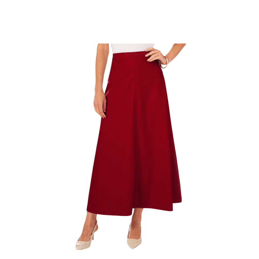 Red Leather Skirt for Women