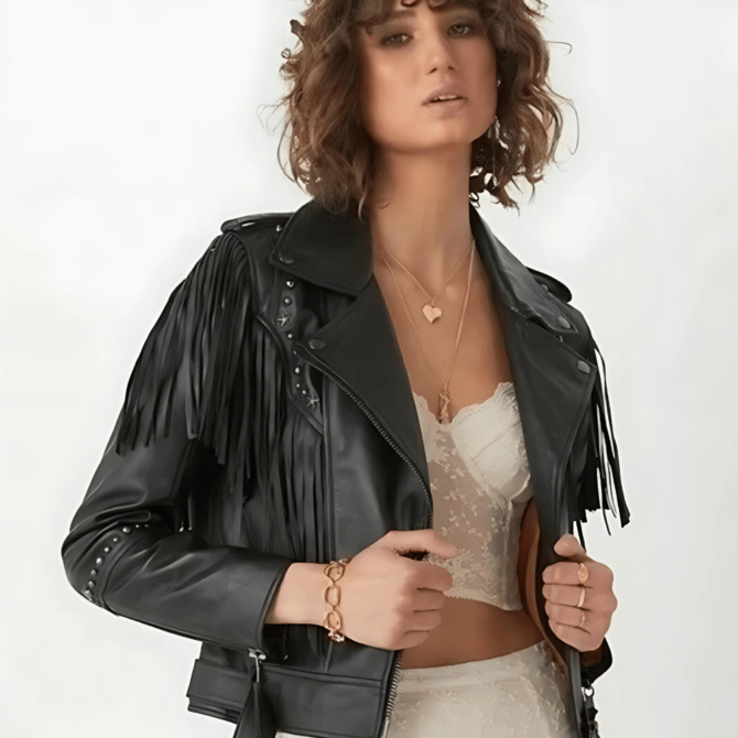 Women bohemian Leather Jacket