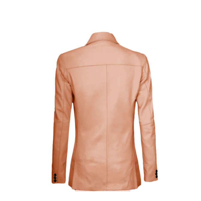 leather blazer in peach