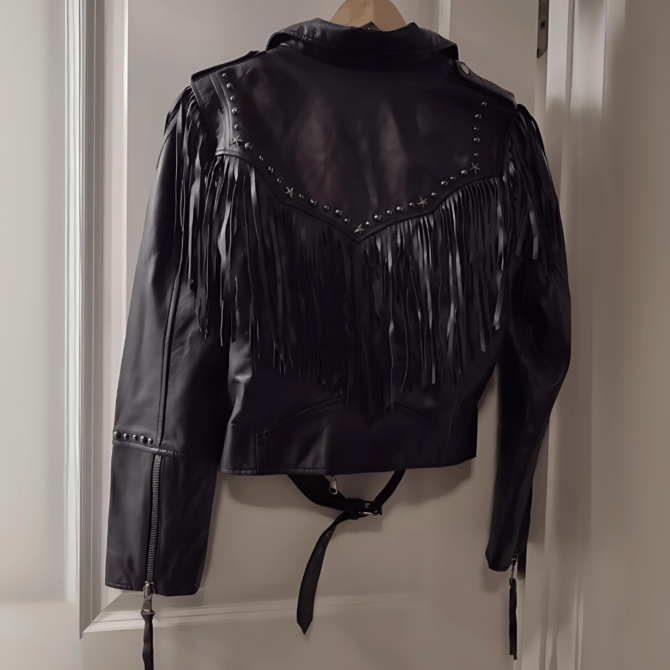 Women Leather Jacket with fringes