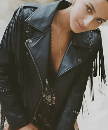 Women Leather Jacket with fringes