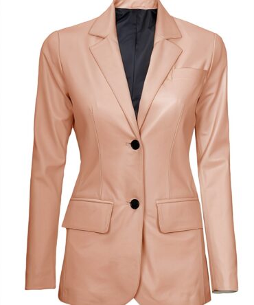 Leather Pink Coat for Women