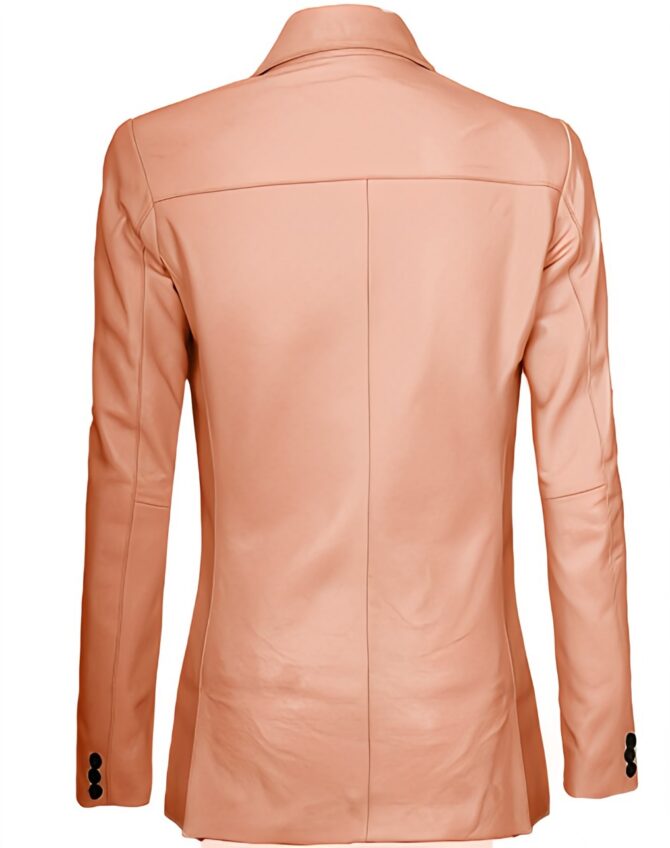 Women Leather Pink Coat