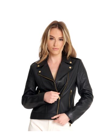 black leather jacket for women