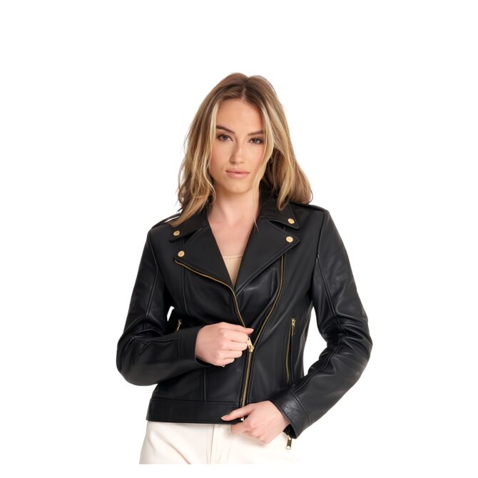 black leather jacket for women